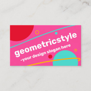 Pink Blue Green Yellow Modern Simple Geometric Business Card