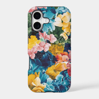 Pink Blue Green Yellow Orange Flower Art Pattern