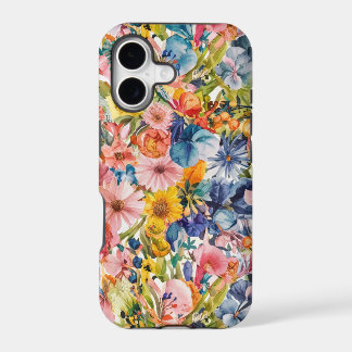Pink Blue Green Yellow Orange Flower Art Pattern
