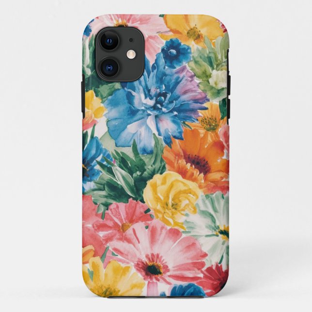 Pink Blue Green Yellow Orange Flower Art Pattern Case-Mate iPhone Case (Back)