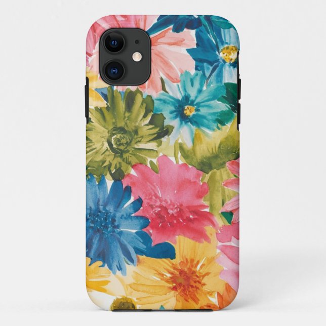 Pink Blue Green Yellow Orange Flower Art Pattern Case-Mate iPhone Case (Back)