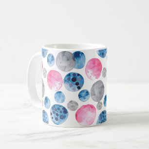 Pink Blue Grey Dots Coffee Mug
