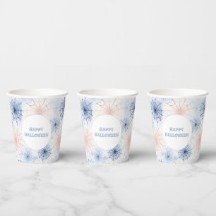 Pink Blue Halloween Spider Webs Paper Cups