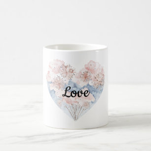 Pink Blue Heart Coffee Mug