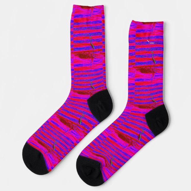 Pink/blue herons Thunder_Cove Socks (Left)