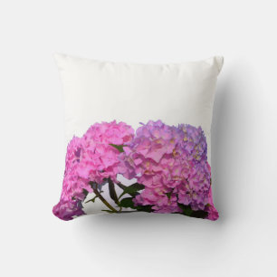 Pink Blue Hydrangeas elegant pink purple flowers Cushion
