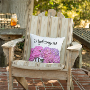 Pink Blue Hydrangeas elegant pink purple flowers Cushion