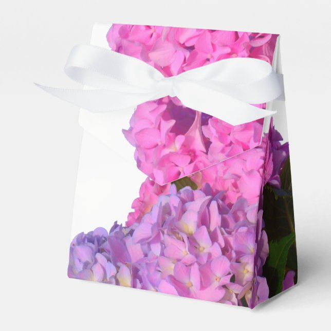 Pink Blue Hydrangeas elegant pink purple flowers Favour Box (Front Side)