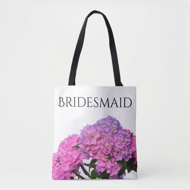 Pink Blue Hydrangeas elegant pink purple flowers Tote Bag (Front)