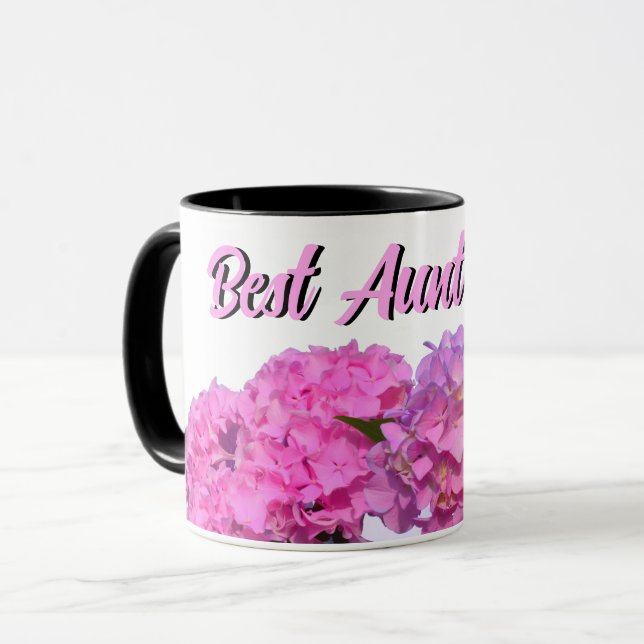 Pink Blue Hydrangeas pink purple flowers best Aunt Mug (Front Left)