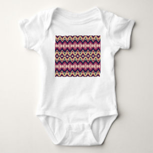 Pink blue ikat chevron, ethnic. baby bodysuit