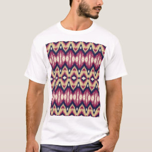 Pink blue ikat chevron, ethnic. T-Shirt