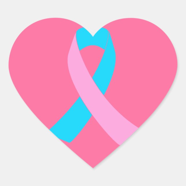 Pink & Blue - Infertility Awareness Ribbon Heart Sticker (Front)
