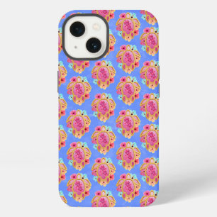 Pink Blue Island Tropical Sea Turtles Floral iPhone 13 Case