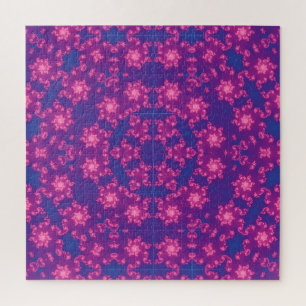 Pink & Blue Kaleidoscope Gradient Jigsaw Puzzle