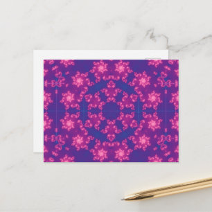 Pink & Blue Kaleidoscope Gradient Snowflake Postcard