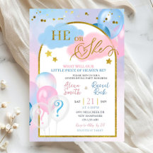 Pink Blue Little Piece of Heaven Gender Reveal