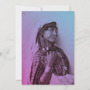 Pink Blue Maghreb Tunisian Traditional Girl Woman Invitation