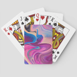 Pink Blue Marble Style Playing Cards