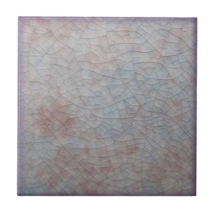 Pink Blue Mottled Faux Crackle Antique Repro Tile