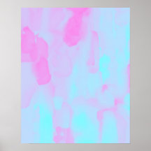 Pink Blue Neon Abstract Watercolour Painting