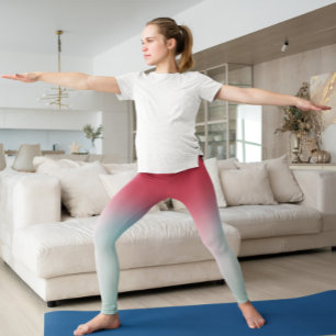 Pink Blue Ombre Gradient  Leggings