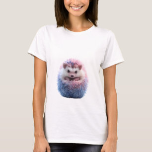 Pink Blue Ombre Hedgehog Cute Animal Women T-Shirt