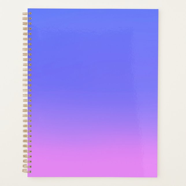 Pink Blue ombre moonlight Double Stripe Planner (Front)