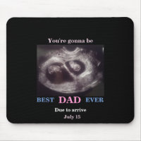 Pink & Blue on Black Ultrasound Twins Mousepad