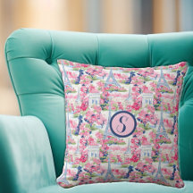 Pink & Blue Paris Patterned Monogram