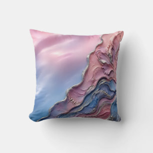 Pink Blue Pastel Marble Soft Feminine Decor Cushion