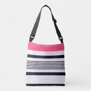 Pink Blue Pastel Stripes Crossbody Bag