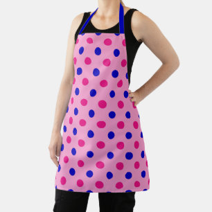 Pink Blue Pink Polka Dot Pattern Apron