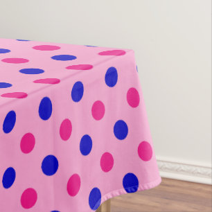 Pink Blue Pink Polka Dot Pattern Tablecloth