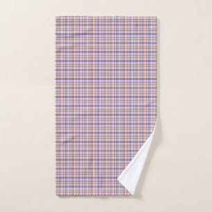 Pink Blue Plaid Classic Pattern Retro Hand Towel