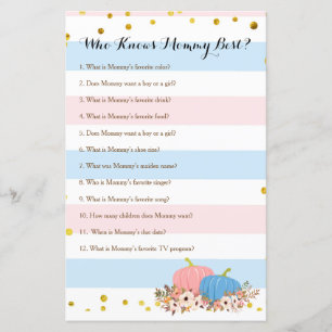 Pink & Blue Pumpkin Who Knows Mummy Best Game