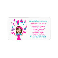 Pink Blue Purple Cartoon House Cleaning Service