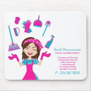 Pink Blue Purple Cartoon House Mouse Mat