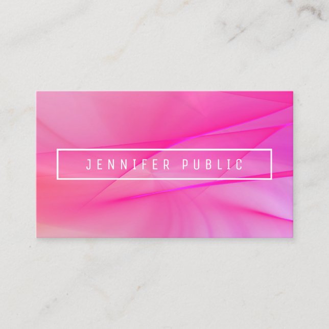 Pink Blue Purple Elegant Trendy Colours Template Business Card (Front)