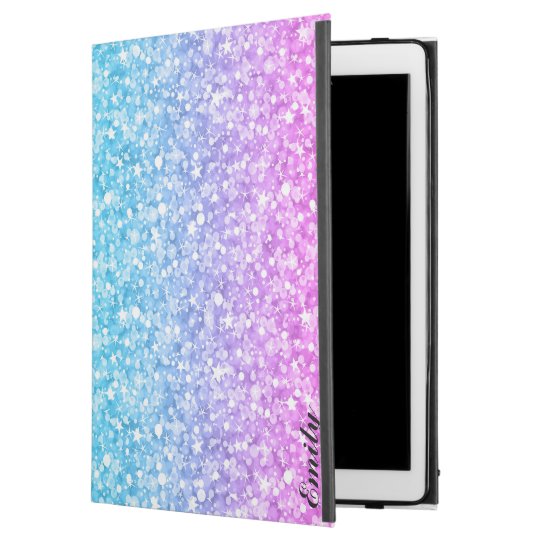 Pink Blue & Purple Glitter iPad Pro 12.9" Case Zazzle.co.uk