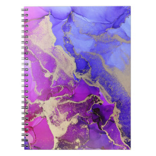 Pink Blue Purple Gold Abstract Notebook