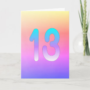 Pink Blue Purple Gradient 13th Birthday  Card