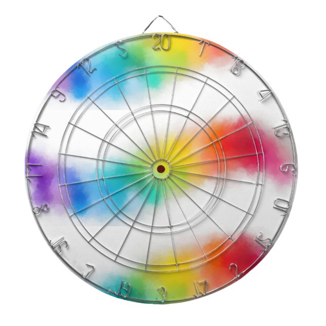 Pink Blue Purple Green Trendy Template Modern Dartboard (Front)
