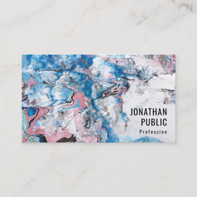 Pink Blue Purple Modern Abstract Elegant Template Business Card (Front)