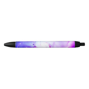 Pink blue purple Nebula galaxy add your text name Black Ink Pen