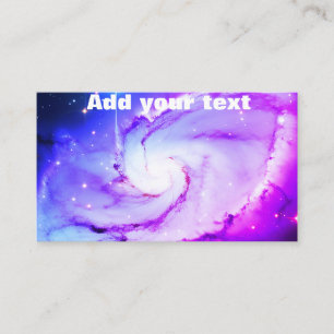 Pink blue purple Nebula galaxy add your text name Business Card