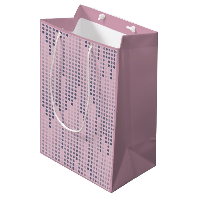 Pink Blue Purple Polka Dots Matrix patterned Medium Gift Bag (Front Angled)