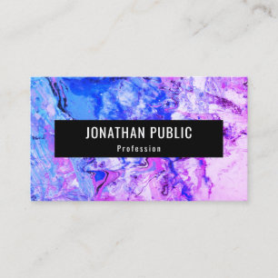 Pink Blue Purple Trendy Modern Abstract Art Business Card