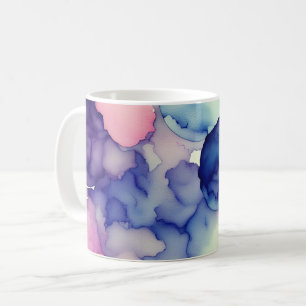 Pink Blue Purple Watercolor paint Fusion  Coffee Mug