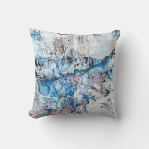 Pink Blue Purple White Colours Abstract Template Cushion